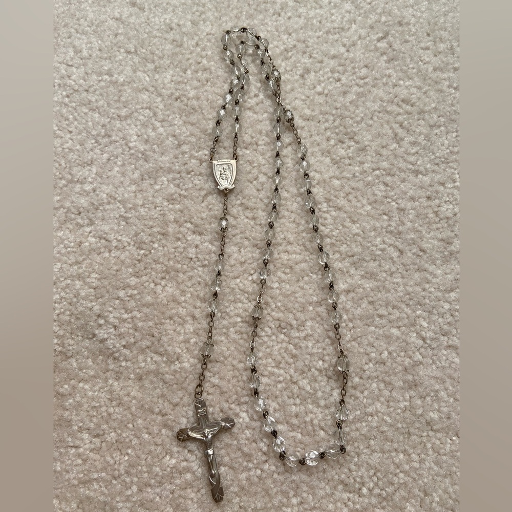 Vintage glass Rosary beads - St. Anne De Beaupre